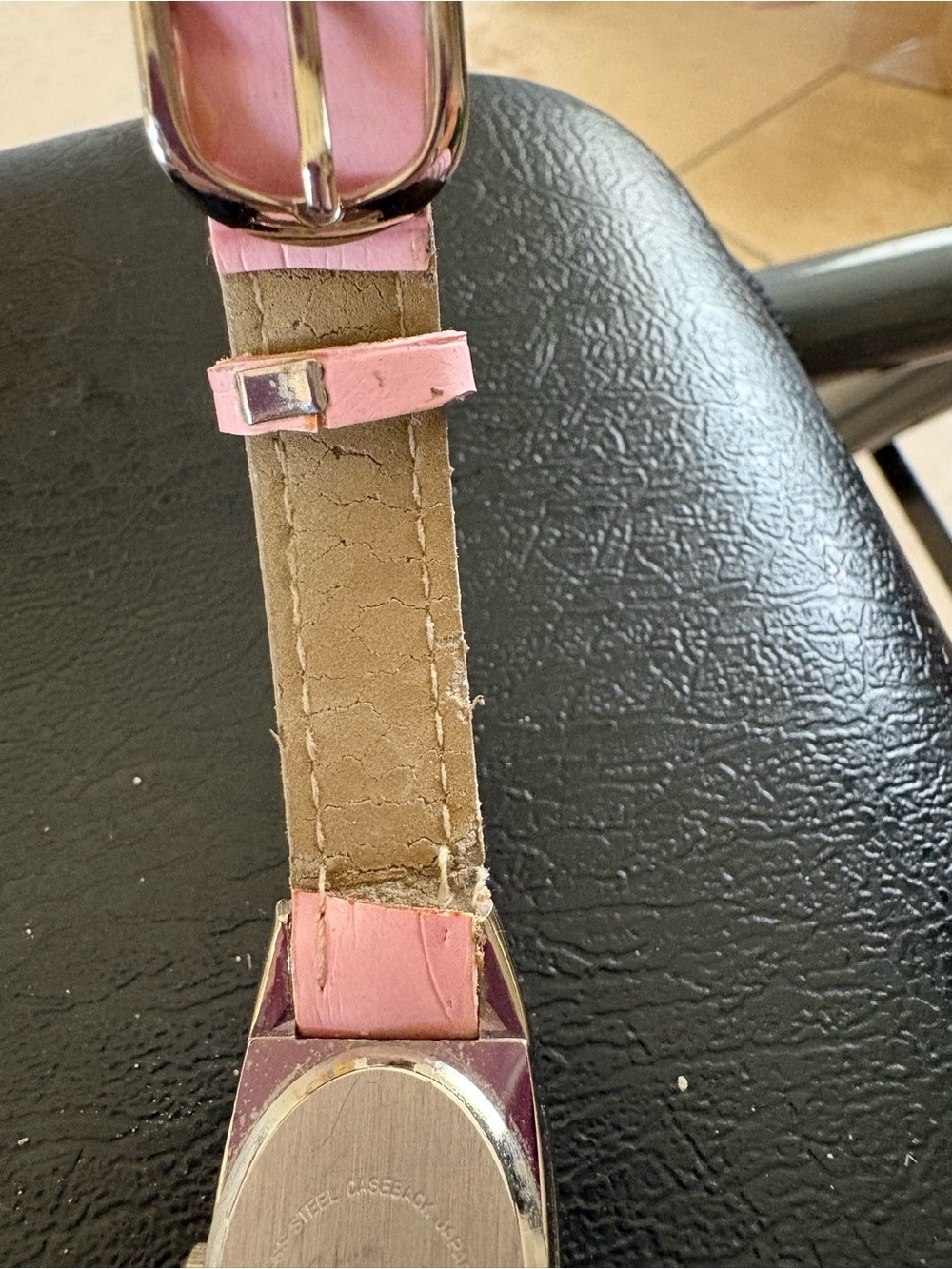 Women's Pink Quartz Oval Watch with Pink Strap - Picture 7 of 8